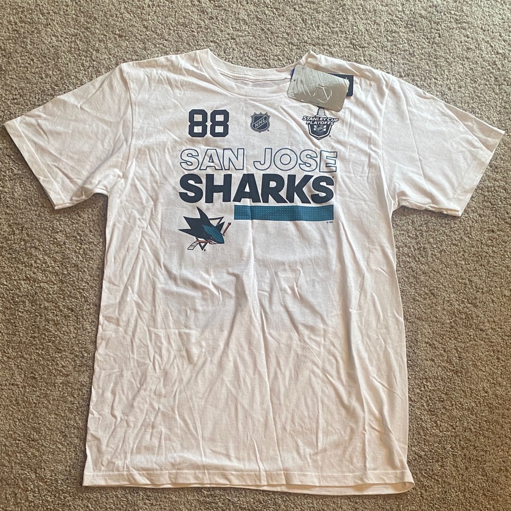 Adidas White San Jose Sharks Tee
